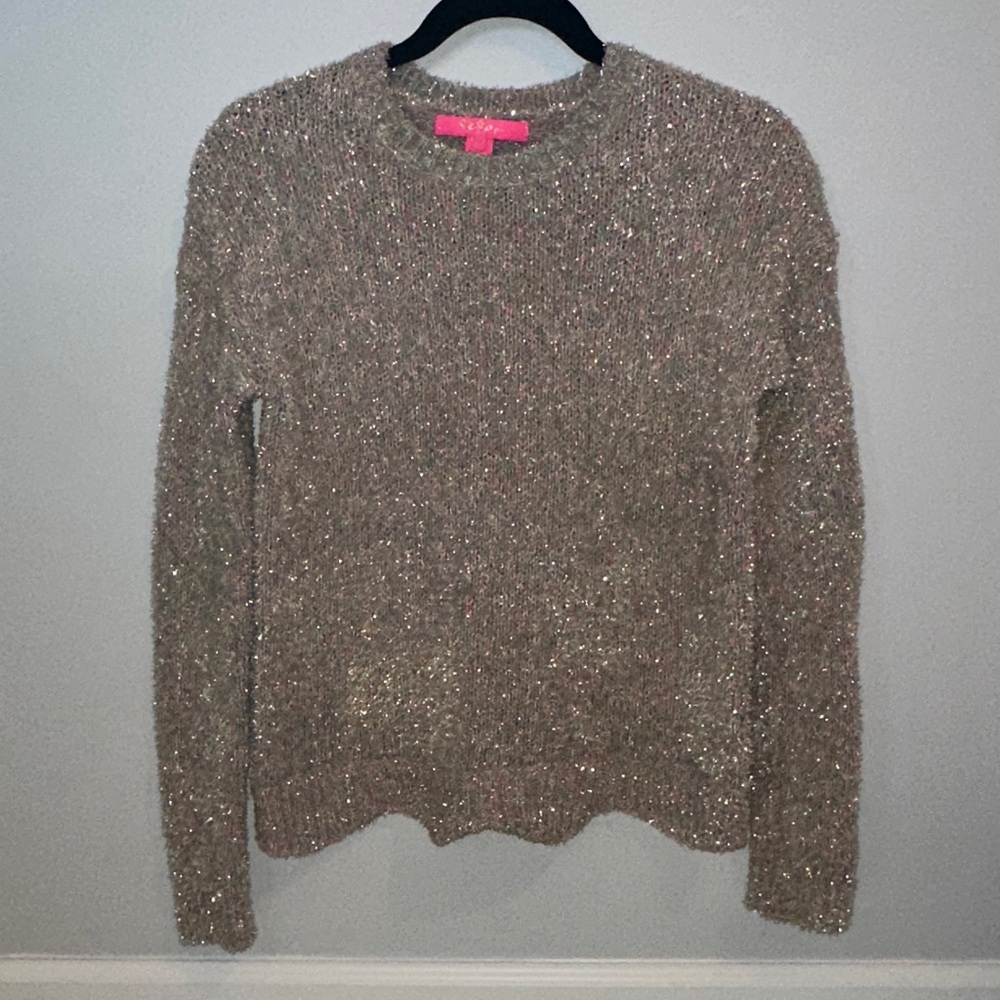Lilly Pulitzer Sparkly pink, blue, tan Sweater.  Women’s XXS